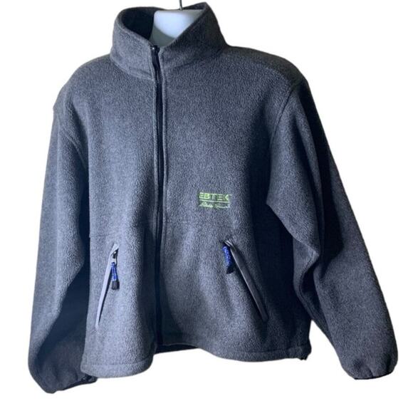 Eddie Bauer Ebtek Outdoor Fleece Jacket Men Size Large Long Sleeve Full Zip Gray - Picture 3 of 7